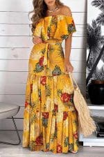 Robe Bohème Longue Jaune